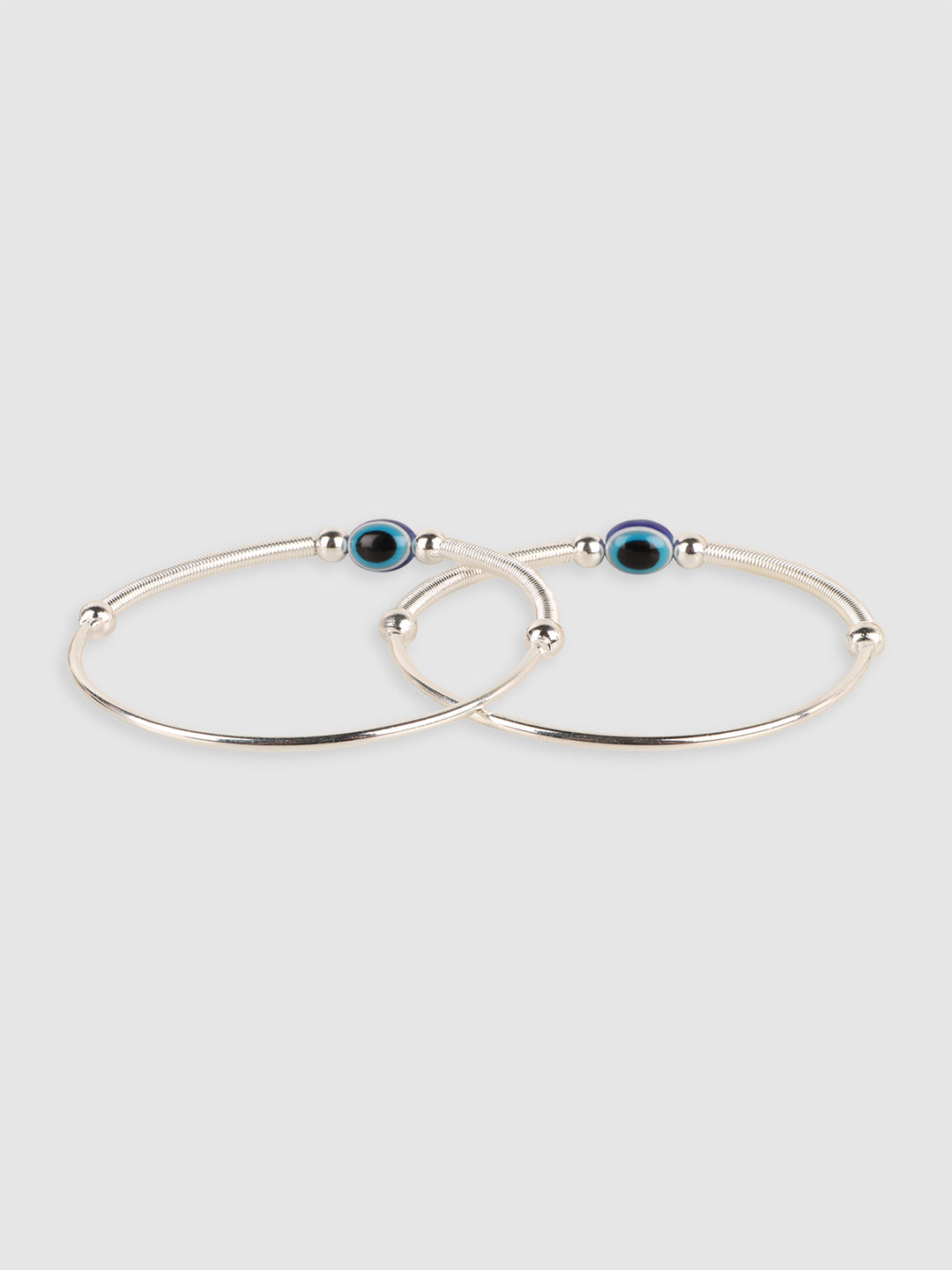 Jewels Gehna Silver Set of 2 Evil Eye Bracelet