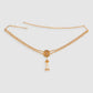 Gold-Plated White CZ-Studded & Beaded Waist Chain