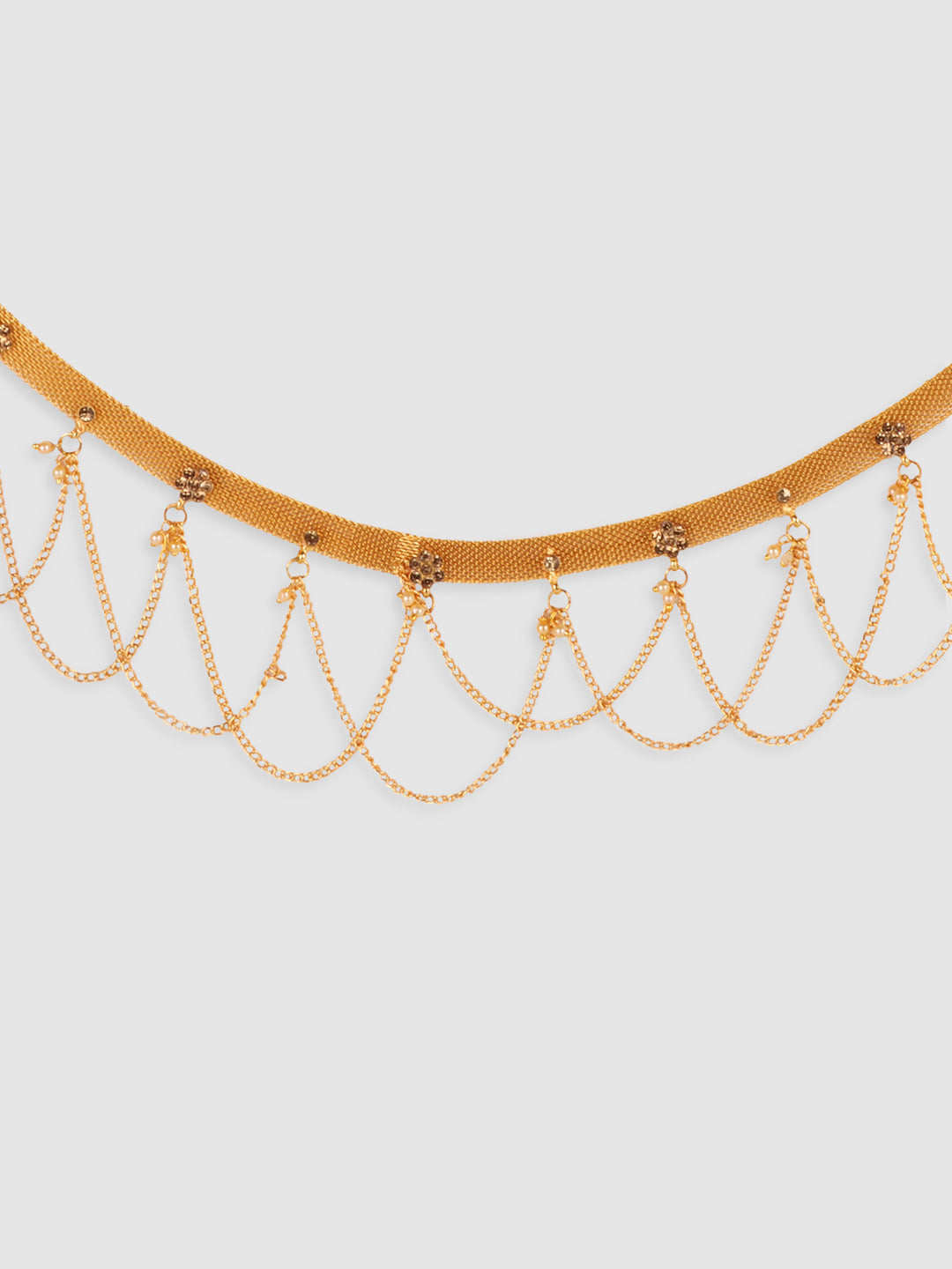 Women Gold-Plated Yellow Kundan Studded Waist Chain