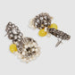 Rhodium-Plated & Yellow, Pink  Beads Floral Designed Jewellery Set