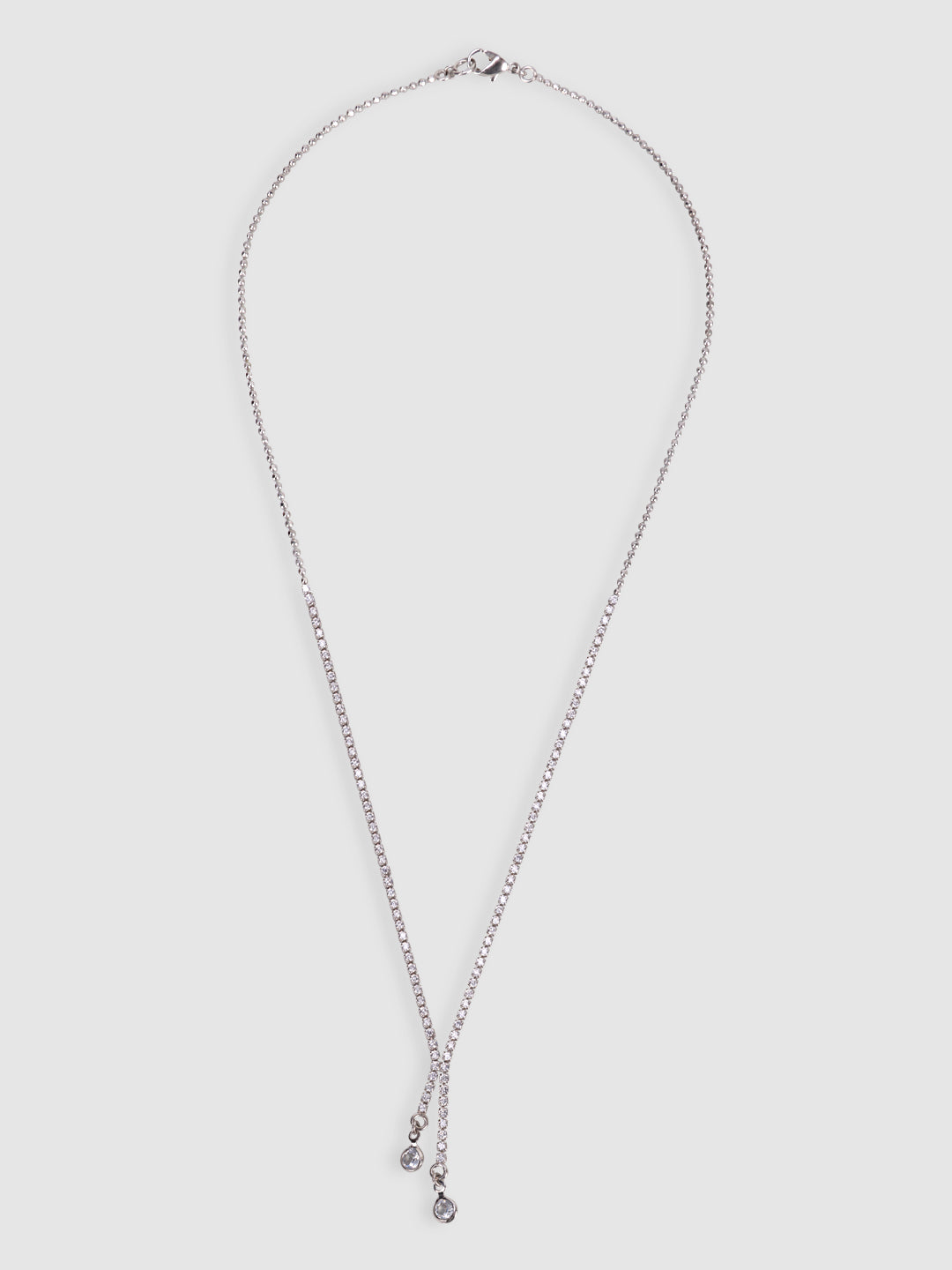 Woman Silver-Toned & White Silver-Plated Handcrafted Necklace