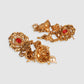 Gold-Plated Red & White Kundan-Studded & Pearl Beaded Vilandi Jewellery Set