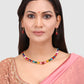 Multcoloured Gold-Plated Handcrafted Pearl Necklace with Earrings