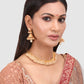 White Gold-Plated Pearl Necklace with Earrings