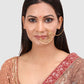 Gold-Plated & Beige Faux Kempu Ruby & Kundan-Studded Handcrafted Vilandi Nose Ring