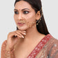 Gold-Plated White Kundan Stone-Studded & Beaded Vilandi Chain Nosering