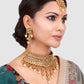 Gold -Toned Floral Stone Studded Choker Set