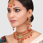 Gold-Toned & Red Stone-Studded Jewellery Set