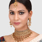 Gold-Plated Stone-Studded Traditional Floral Jewellery Set