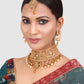 Traditional Gold Plated Floral Stone Studded Choker Set