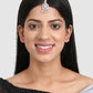 Silver-Plated White AD-Studded Handcrafted Maang Tikka