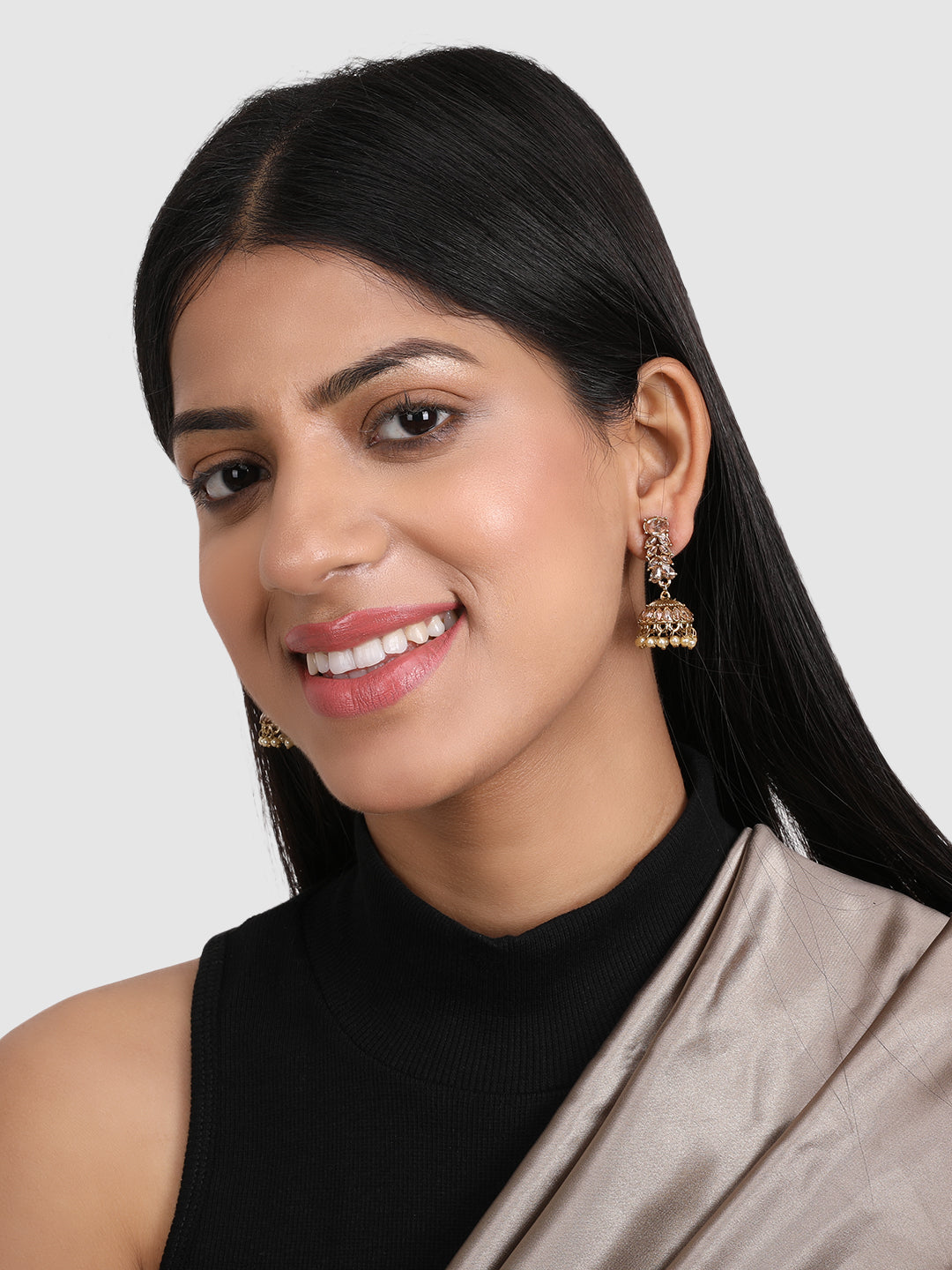 Gold-Toned Dome Shaped Jhumkas Earrings