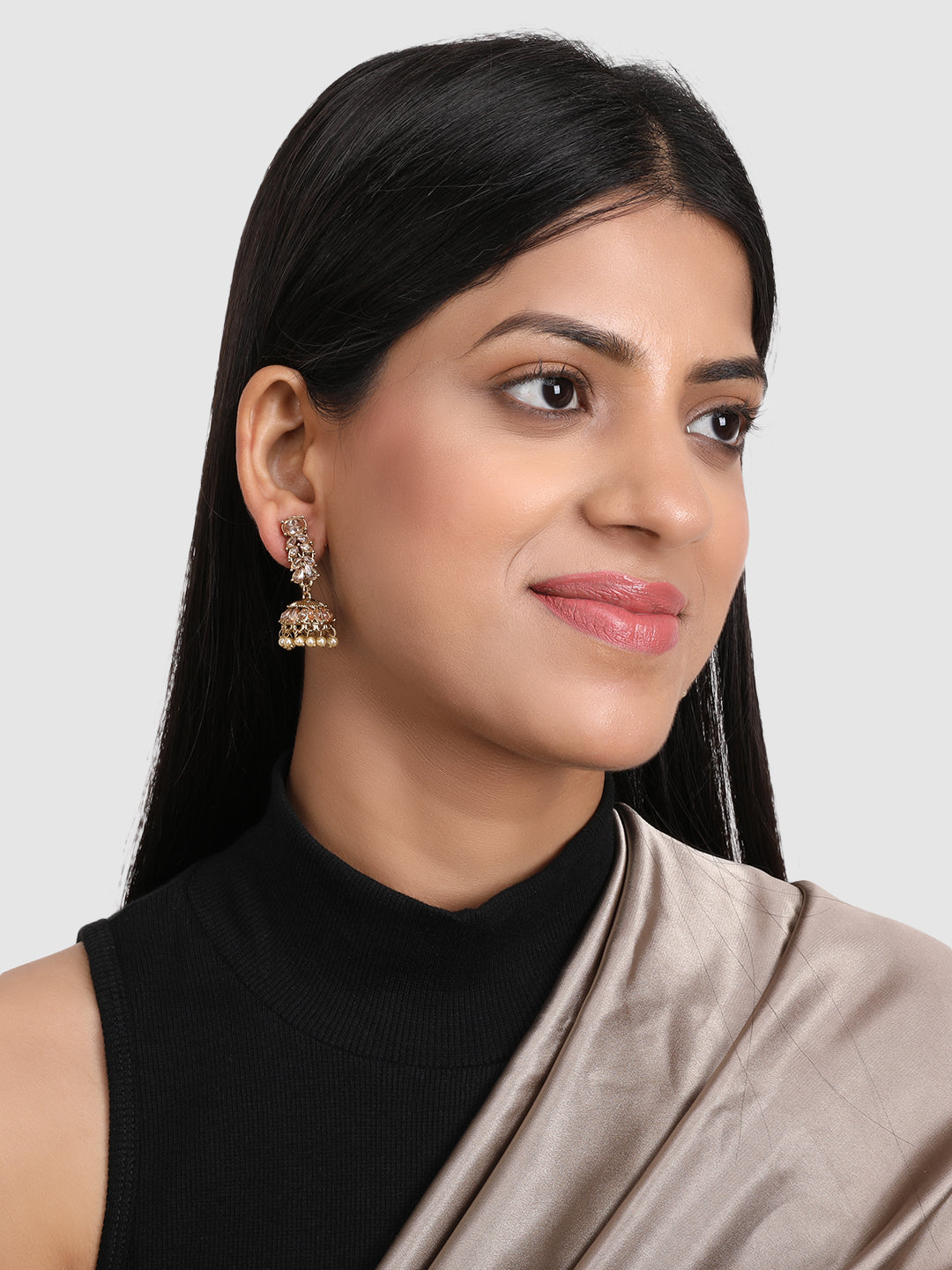 Gold-Toned Dome Shaped Jhumkas Earrings