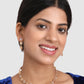 Gold Plated White AD Studded Handcrafted Jewellery Set