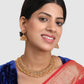 Women Gold-Plated Pearl Studded Jewellery Set