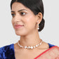 Gold-Plated & White AD-Studded Jewellery Set
