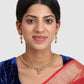 Gold-Plated White AD Stone-Studded & Beaded Jewellery Set