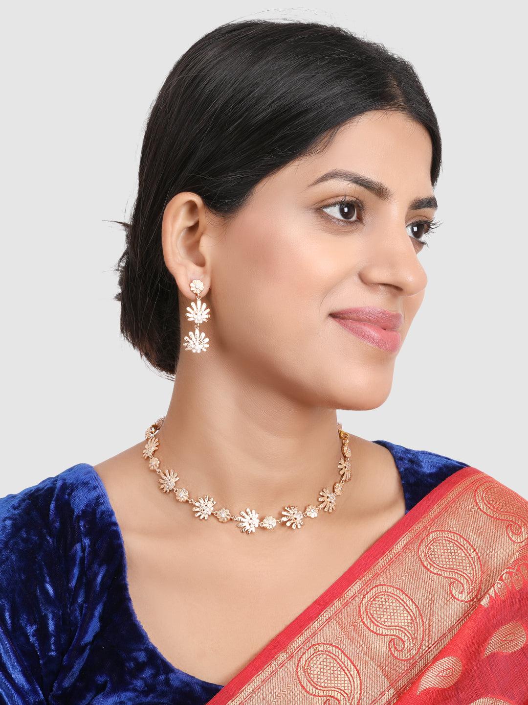 Gold-Plated AD Studded Jewellery Set