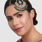 Gold Plated Green & White Kundan-Studded & Beaded Jhumar