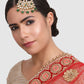 Gold-Plated Green Kundan Studded Jhumar Passa Head Jewellery