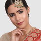 Gold-Plated Green Kundan Studded Jhumar Passa Head Jewellery