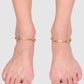 Set of 2 Gold Plated Cutwork & Enamelled Anklet