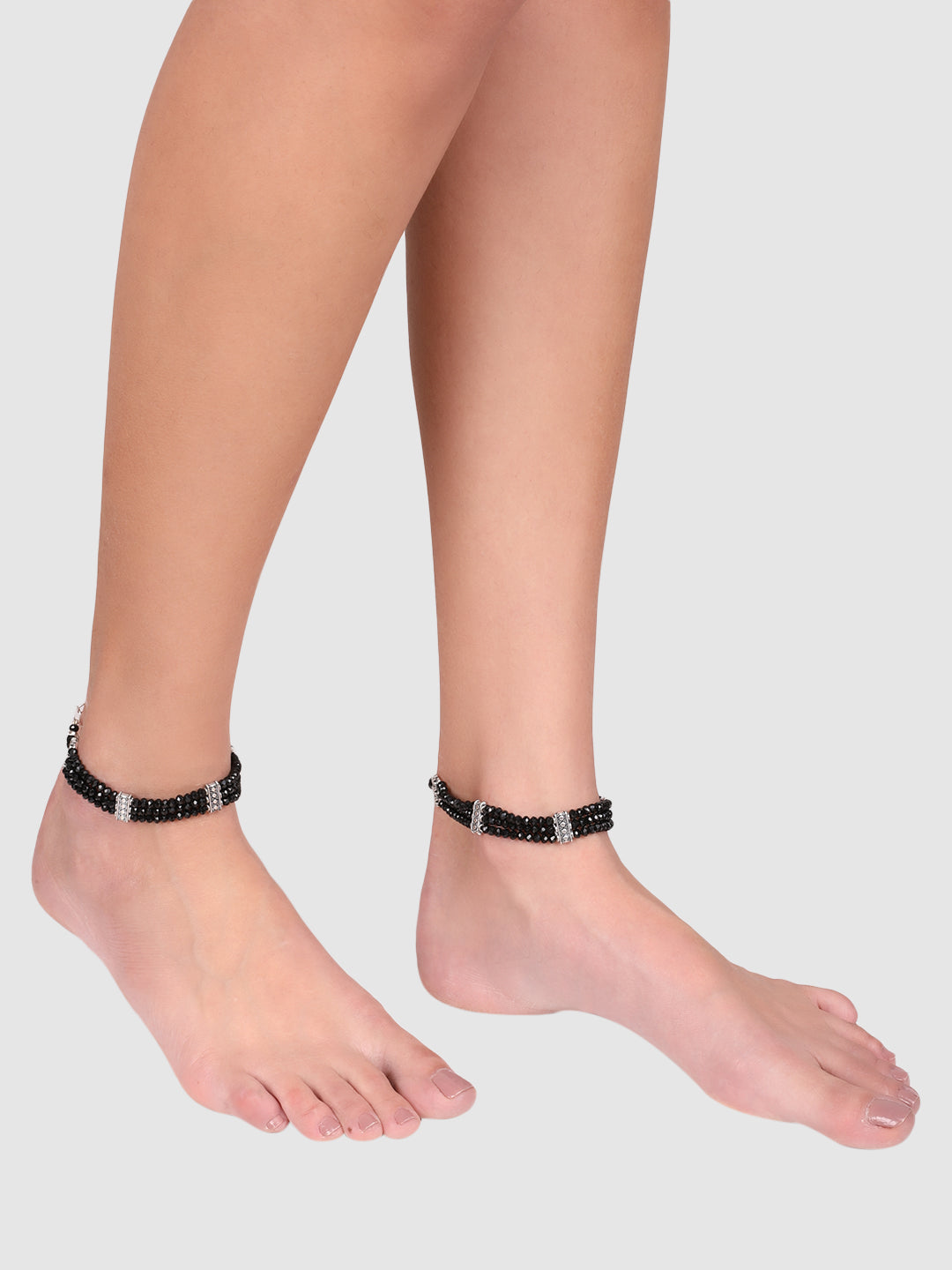 Women Stylish Broad Black Toned Exclusive Designer Anklet
