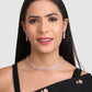 Silver-Plated & Pink AD Stone Studded Jewellery Set