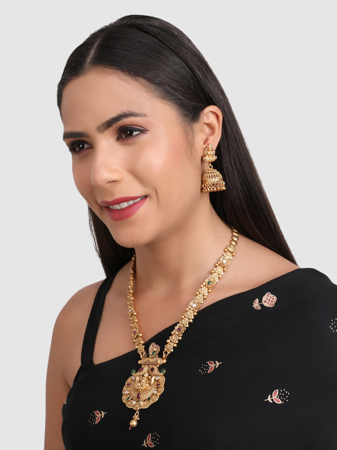 Gold-Plated Stone-Studded Jewellery Set