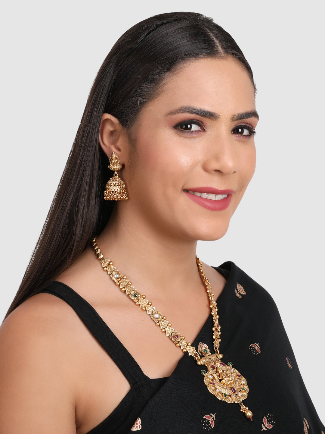 Gold-Plated Stone-Studded Jewellery Set