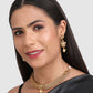 Gold-Plated White Pearls-Studded Double Chain Jewellery Set
