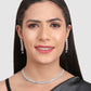 Silver-Plated & White AD-Studded Jewellery Set