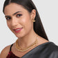 Women Gold-Plated White Pearl Beaded Jewelry Set