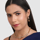 Gold-Plated Artificial Stones Studded Handcrafted Jewellery Set