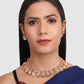 Gold-Plated Pink Stone Studded Choker Jewellery Set