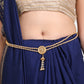 Gold-Plated White CZ-Studded & Beaded Waist Chain
