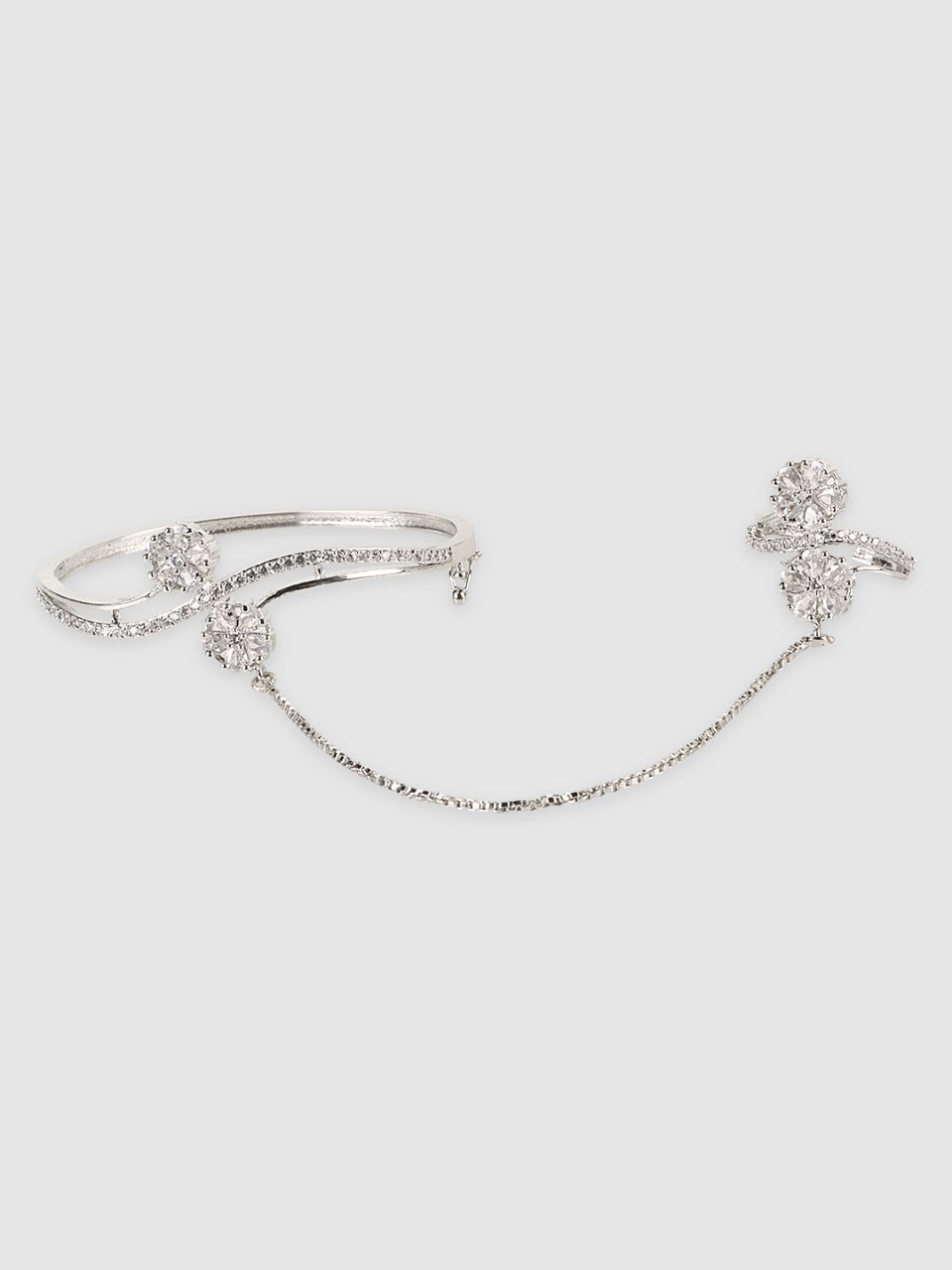 Jewels Gehna Silver AD Ring Bracelet