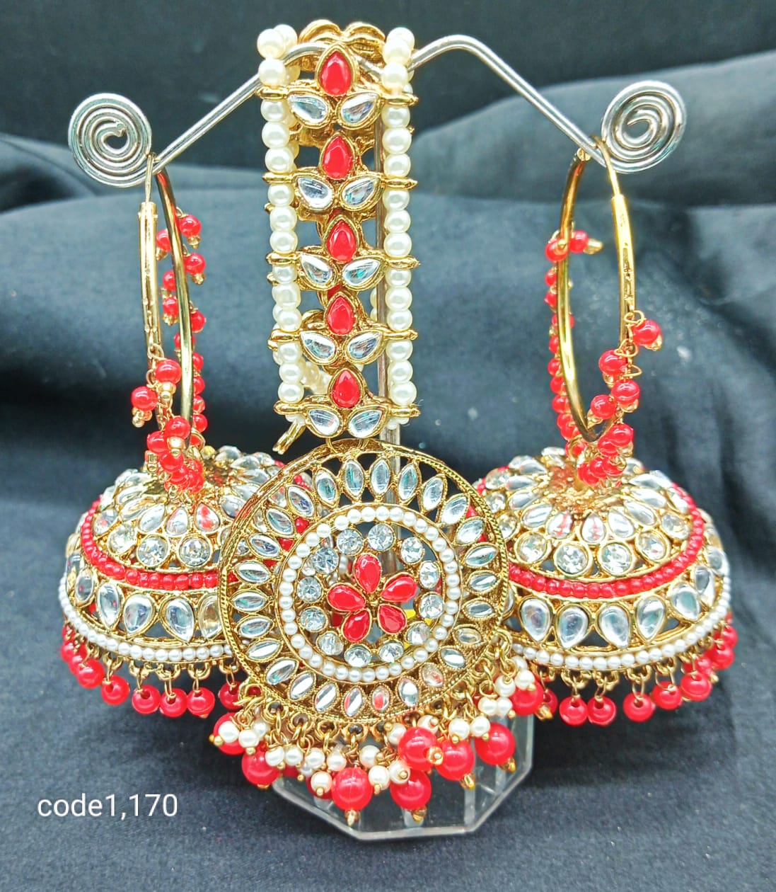 Golden Earrings set with Tika