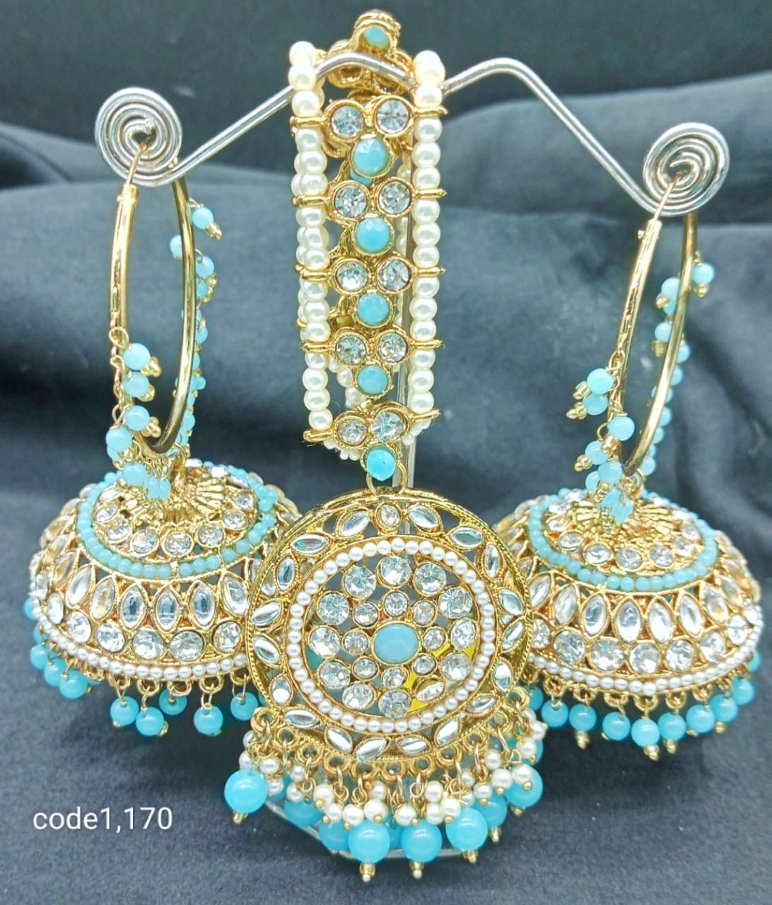 Golden Earrings set with Tika