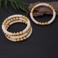 Set Of 4 White Pearl Beaded Handcrafted Bangles