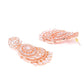 Rose Gold-Plated Handcrafted CZ-Studded Crescent-Shaped Chandbalis