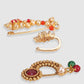 Set Of 3 Vilandi Gold-Plated & White CZ-Studded & Beaded Nosepins