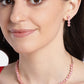 Pink Rose Gold-Plated AD-Studded Handcrafted Jewellery Set