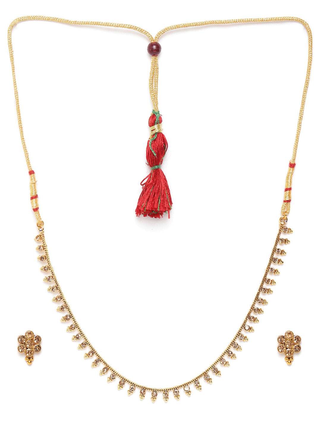 Women Gold-Plated AD Studded Handcrafted Jewellery Set