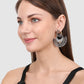 Silver-Toned Oxidized Contemporary Drop Earrings