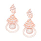 Rose Gold-Plated AD-Studded Handcrafted Contemporary Drop Earrings
