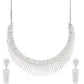 Silver-Toned Rhodium-Plated AD-Studded Handcrafted Jewellery Set