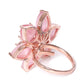 Pink Rose Gold-Plated AD-Studded Handcrafted Adjustable Floral Finger Ring