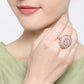 Rose Gold-Plated AD-Studded Handcrafted Adjustable Circular Finger Ring