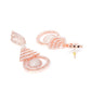 Rose Gold-Plated AD-Studded Handcrafted Contemporary Drop Earrings